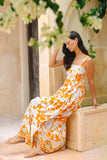 Acacia Orange Floral Tiered Maxi Dress