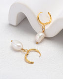 Perrie Pearl Gold Mini Hoop Earrings